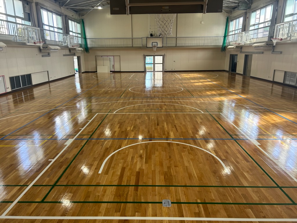 キヨミフロアギケン 体育館フローリング 施工実績｜愛知県O中学校体育館