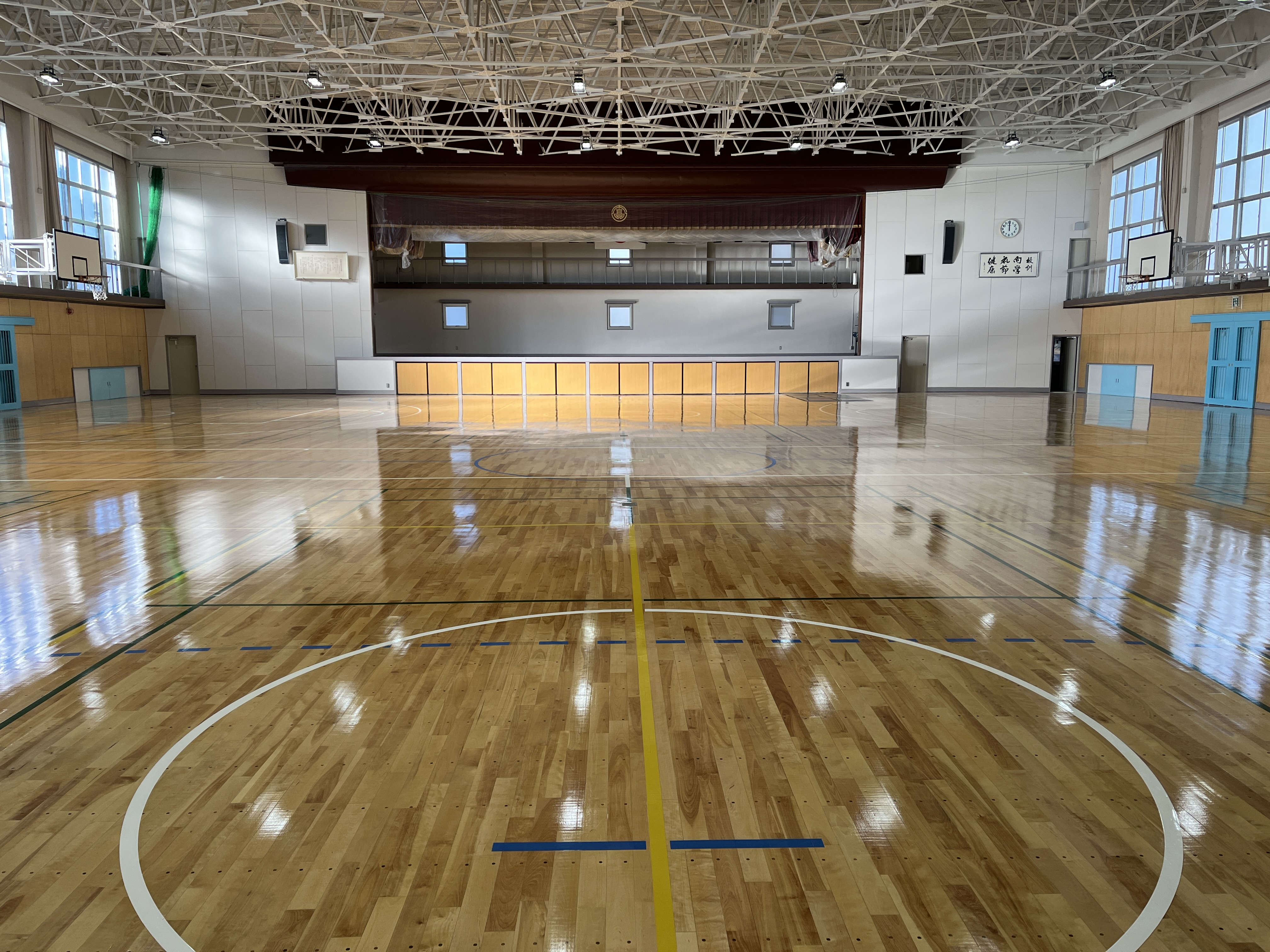 キヨミフロアギケン 体育館フローリング 施工実績｜愛知県K高校体育館